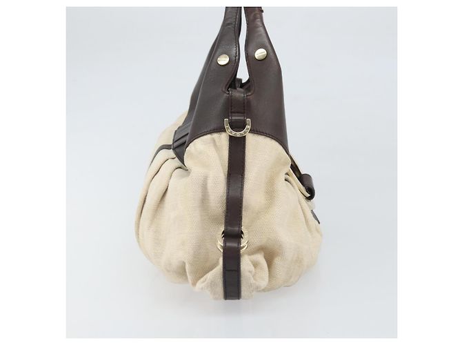 Bulgari Borsa a mano BVLGARI in tela beige e oro Auth 169090 D'oro - vista 3