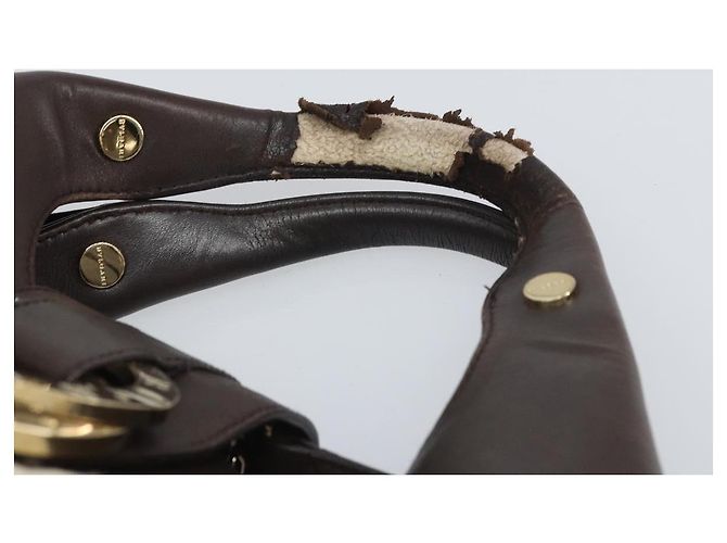 Bulgari Borsa a mano BVLGARI in tela beige e oro Auth 169090 D'oro - vista 8
