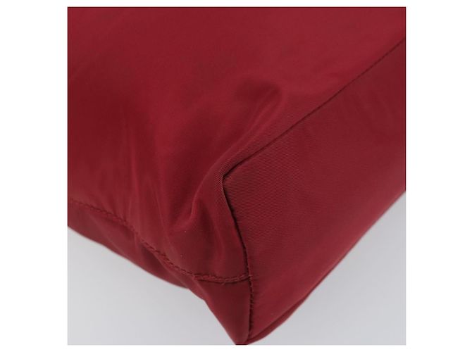 Borsa Tote PRADA Nylon Argento Rosso Auth 170463 - vista 14
