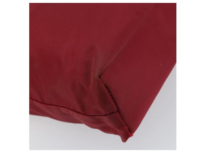 Borsa Tote PRADA Nylon Argento Rosso Auth 170463 - vista 16