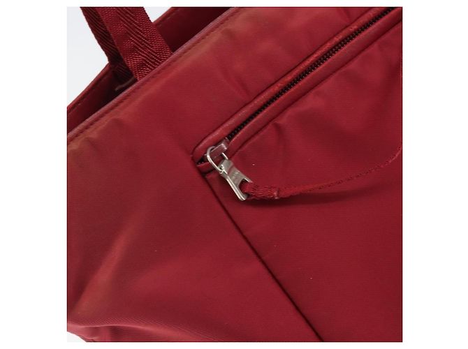 Borsa Tote PRADA Nylon Argento Rosso Auth 170463 - vista 18