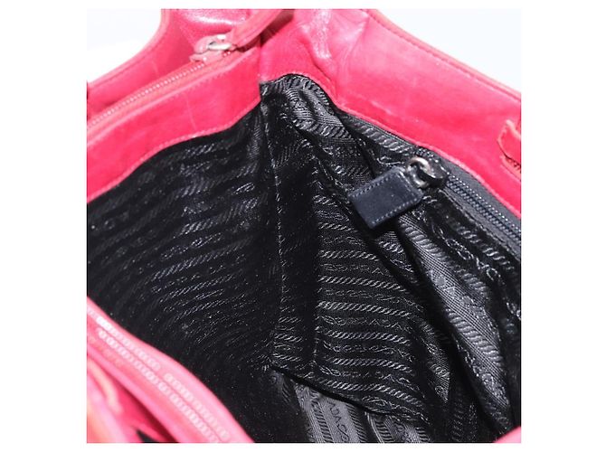 Borsa Tote PRADA Nylon Argento Rosso Auth 170463 - vista 20