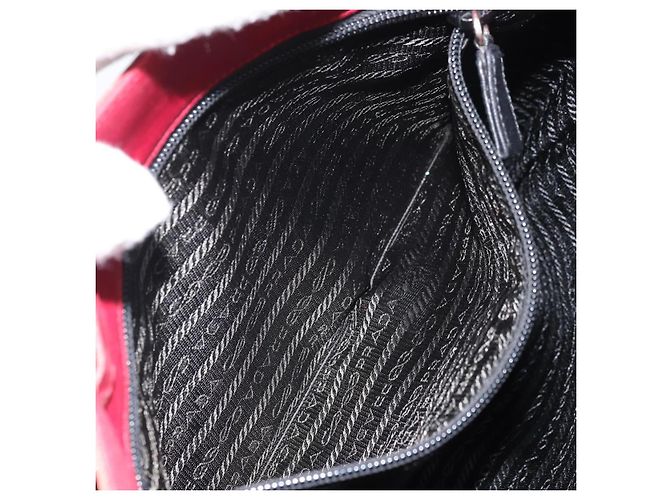 Borsa Tote PRADA Nylon Argento Rosso Auth 170463 - vista 22