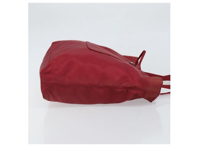 Borsa Tote PRADA Nylon Argento Rosso Auth 170463 - vista 3