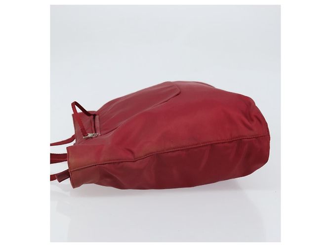 Borsa Tote PRADA Nylon Argento Rosso Auth 170463 - vista 4