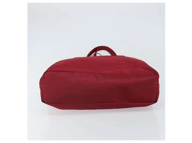 Borsa Tote PRADA Nylon Argento Rosso Auth 170463 - vista 5