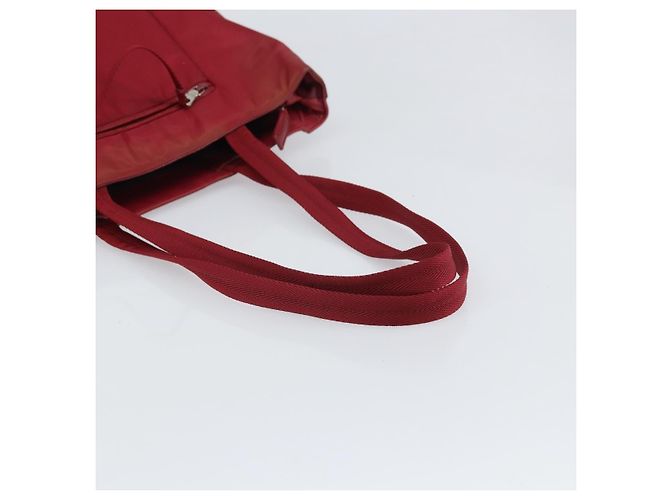 Borsa Tote PRADA Nylon Argento Rosso Auth 170463 - vista 7