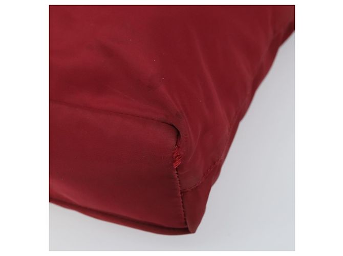 Borsa Tote PRADA Nylon Argento Rosso Auth 170463 - vista 9