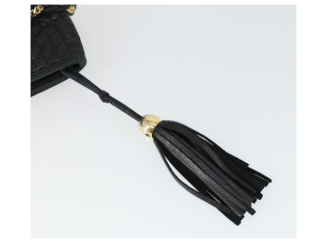 BALLY Borsa a Spalla a Catena in Pelle Nera Oro Auth BA9958 Nero D'oro - vista 10