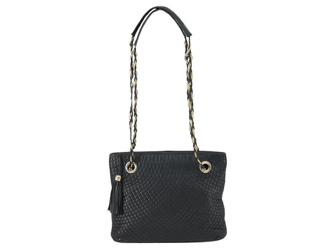 BALLY Borsa a Spalla a Catena in Pelle Nera Oro Auth BA9958 Nero D'oro - vista 13