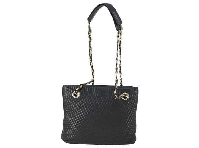 BALLY Borsa a Spalla a Catena in Pelle Nera Oro Auth BA9958 Nero D'oro - vista 2