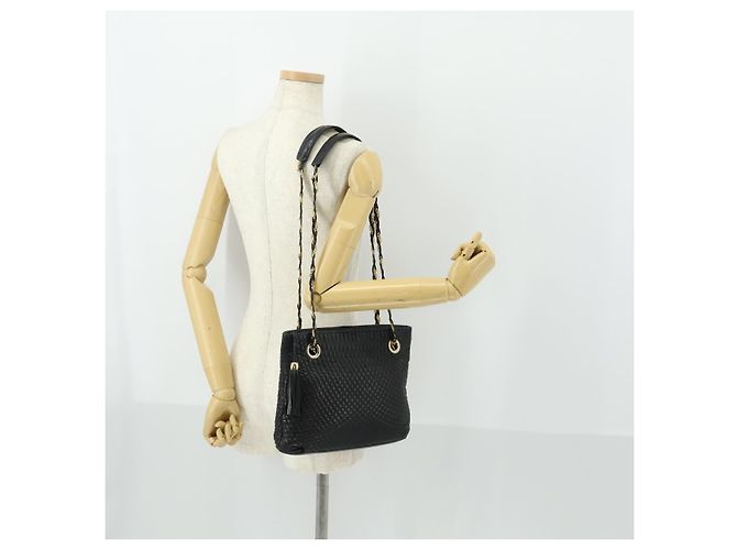 BALLY Borsa a Spalla a Catena in Pelle Nera Oro Auth BA9958 Nero D'oro - vista 22