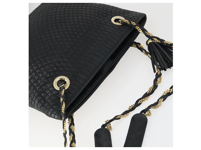 BALLY Borsa a Spalla a Catena in Pelle Nera Oro Auth BA9958 Nero D'oro - vista 6