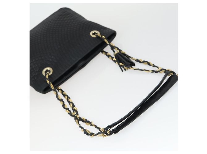 BALLY Borsa a Spalla a Catena in Pelle Nera Oro Auth BA9958 Nero D'oro - vista 7