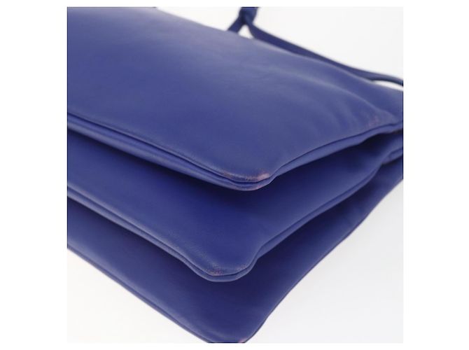 Céline Borsa a Spalla Trio Grande in Pelle Blu Oro Auth 165038 D'oro - vista 15