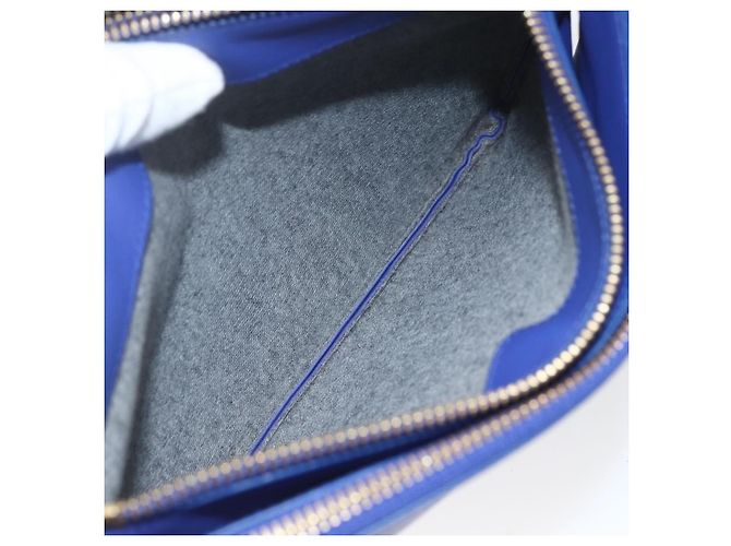 Céline Borsa a Spalla Trio Grande in Pelle Blu Oro Auth 165038 D'oro - vista 20