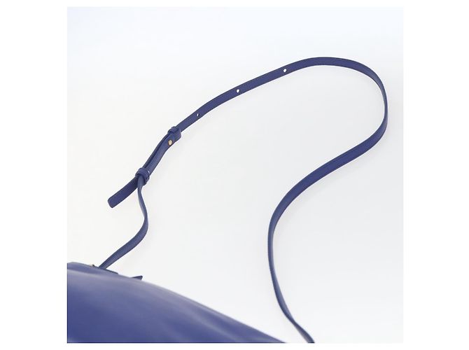 Céline Borsa a Spalla Trio Grande in Pelle Blu Oro Auth 165038 D'oro - vista 8