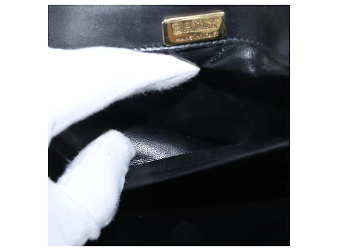 BALLY Borsa a Spalla in Pelle Nera e Oro Auth bs33000 Nero D'oro - vista 11