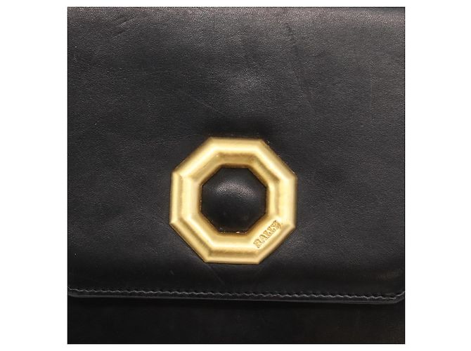 BALLY Borsa a Spalla in Pelle Nera e Oro Auth bs33000 Nero D'oro - vista 17