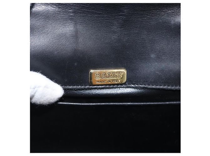 BALLY Borsa a Spalla in Pelle Nera e Oro Auth bs33000 Nero D'oro - vista 19