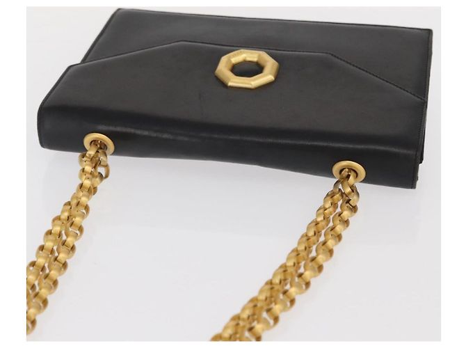 BALLY Borsa a Spalla in Pelle Nera e Oro Auth bs33000 Nero D'oro - vista 6
