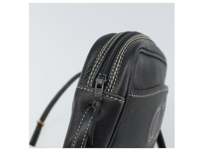 Borsa a Spalla Christian Dior in Pelle Blu Navy Oro Auth ep13236 - vista 10