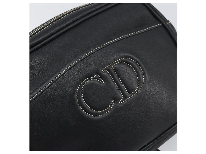 Borsa a Spalla Christian Dior in Pelle Blu Navy Oro Auth ep13236 - vista 17