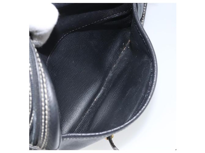 Borsa a Spalla Christian Dior in Pelle Blu Navy Oro Auth ep13236 - vista 20