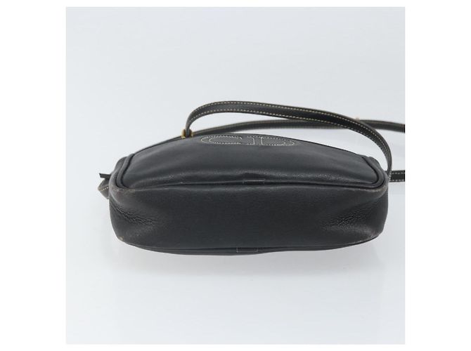 Borsa a Spalla Christian Dior in Pelle Blu Navy Oro Auth ep13236 - vista 5