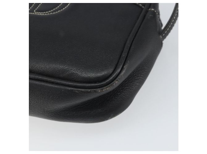 Borsa a Spalla Christian Dior in Pelle Blu Navy Oro Auth ep13236 - vista 9