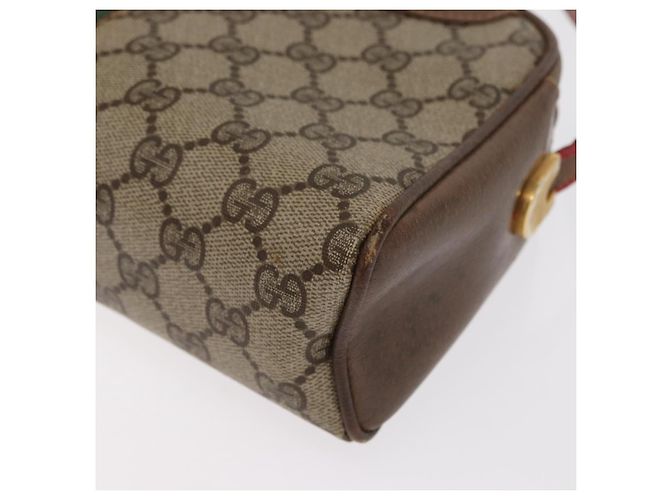 Borsa Sherry Line GG Supreme Web di GUCCI in PVC beige e oro 001 261 1086 Auth ka2010 D'oro - vista 14