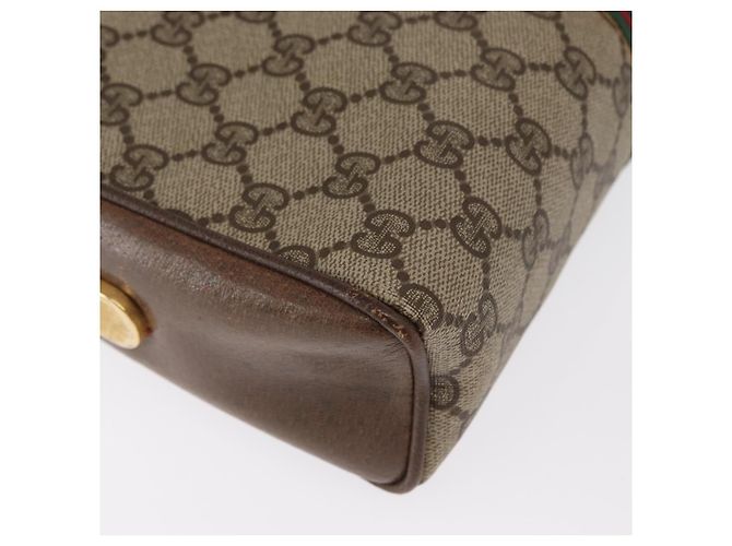 Borsa Sherry Line GG Supreme Web di GUCCI in PVC beige e oro 001 261 1086 Auth ka2010 D'oro - vista 15