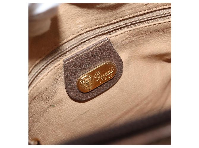 Borsa Sherry Line GG Supreme Web di GUCCI in PVC beige e oro 001 261 1086 Auth ka2010 D'oro - vista 18