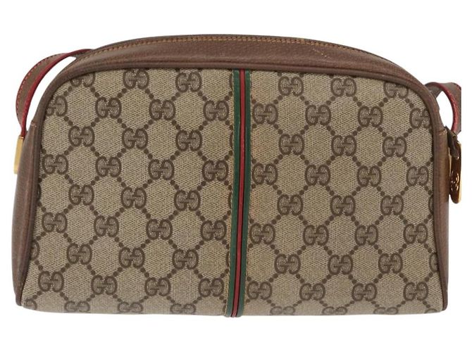 Borsa Sherry Line GG Supreme Web di GUCCI in PVC beige e oro 001 261 1086 Auth ka2010 D'oro - vista 2