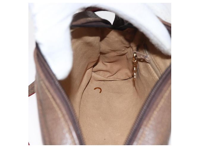 Borsa Sherry Line GG Supreme Web di GUCCI in PVC beige e oro 001 261 1086 Auth ka2010 D'oro - vista 20