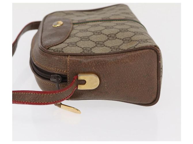 Borsa Sherry Line GG Supreme Web di GUCCI in PVC beige e oro 001 261 1086 Auth ka2010 D'oro - vista 4