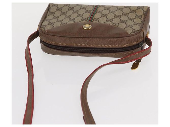 Borsa Sherry Line GG Supreme Web di GUCCI in PVC beige e oro 001 261 1086 Auth ka2010 D'oro - vista 6