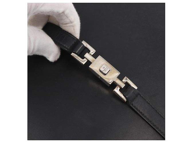 Borsa a mano GUCCI Jackie in pelle nera argento 002 1065 Auth ep13198 Nero - vista 10