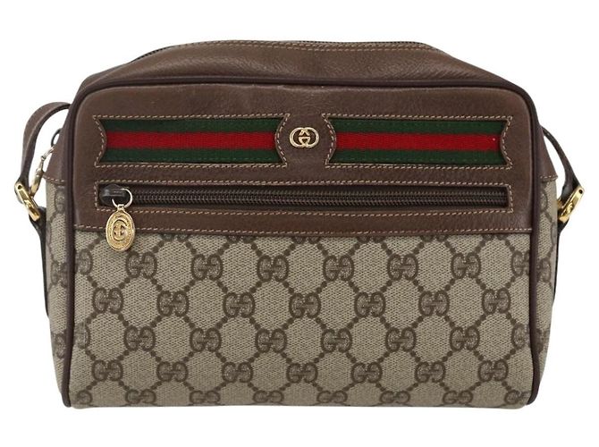 Borsa Sherry Line GG Supreme Web Gucci Beige Oro 001 44 6655 Auth ep13193 D'oro - vista 13