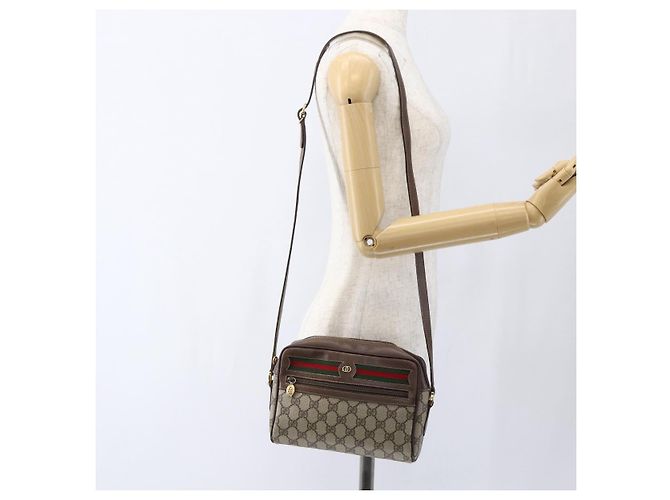 Borsa Sherry Line GG Supreme Web Gucci Beige Oro 001 44 6655 Auth ep13193 D'oro - vista 21