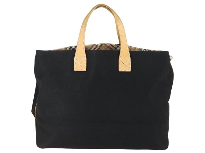 Borsa Tote Burberrys Blue Label in tela 2 in 1 nera Auth BA10126 Nero - vista 2