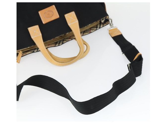 Borsa Tote Burberrys Blue Label in tela 2 in 1 nera Auth BA10126 Nero - vista 7