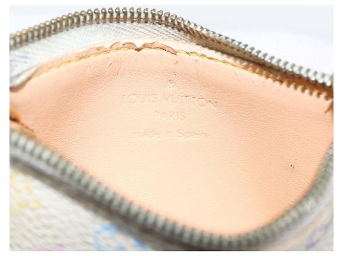 LOUIS VUITTON Monogramm Multicolor Pochette Cles Tasche Weiß M92655 Auth 169139 - Ansicht 10