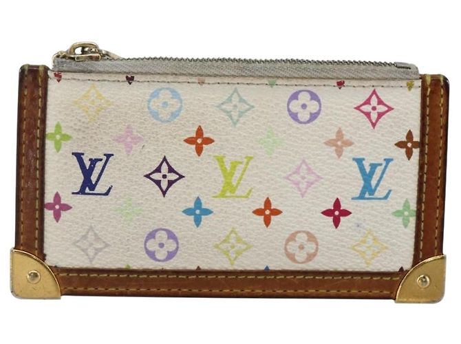 LOUIS VUITTON Monogramm Multicolor Pochette Cles Tasche Weiß M92655 Auth 169139 - Ansicht 13