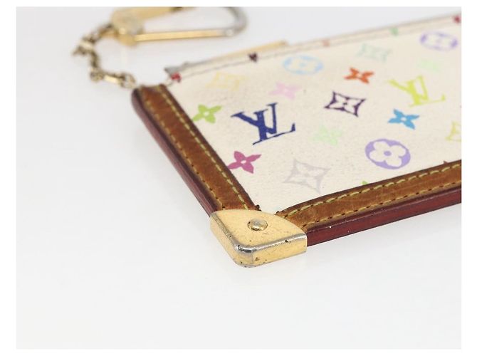 LOUIS VUITTON Monogramm Multicolor Pochette Cles Tasche Weiß M92655 Auth 169139 - Ansicht 14