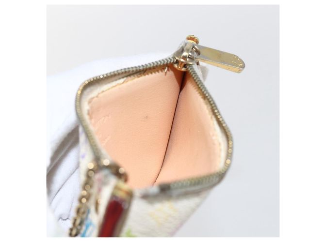 LOUIS VUITTON Monogramm Multicolor Pochette Cles Tasche Weiß M92655 Auth 169139 - Ansicht 17