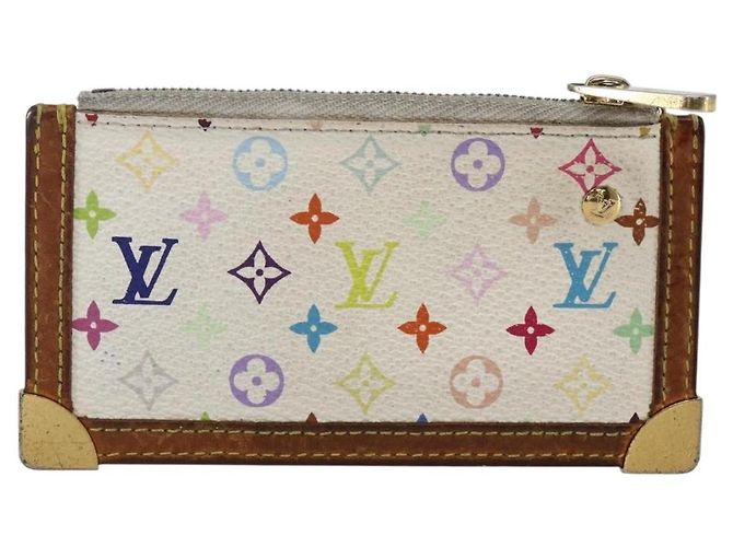 LOUIS VUITTON Monogramm Multicolor Pochette Cles Tasche Weiß M92655 Auth 169139 - Ansicht 2