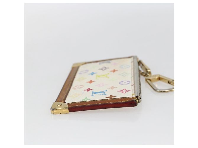 LOUIS VUITTON Monogramm Multicolor Pochette Cles Tasche Weiß M92655 Auth 169139 - Ansicht 4