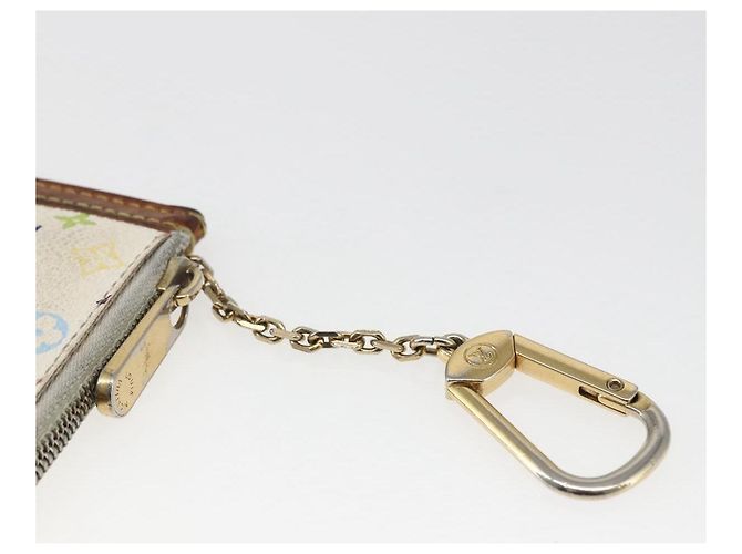 LOUIS VUITTON Monogramm Multicolor Pochette Cles Tasche Weiß M92655 Auth 169139 - Ansicht 6