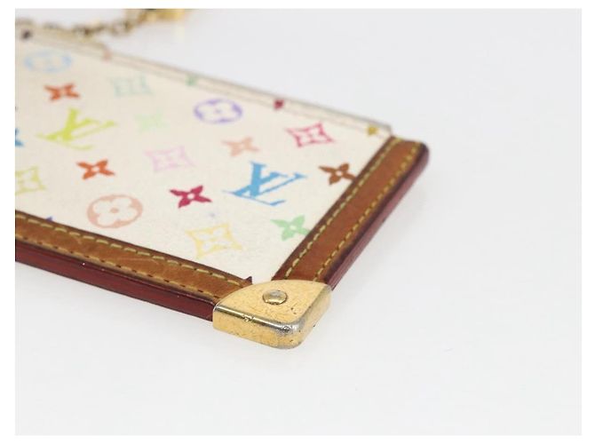 LOUIS VUITTON Monogramm Multicolor Pochette Cles Tasche Weiß M92655 Auth 169139 - Ansicht 8